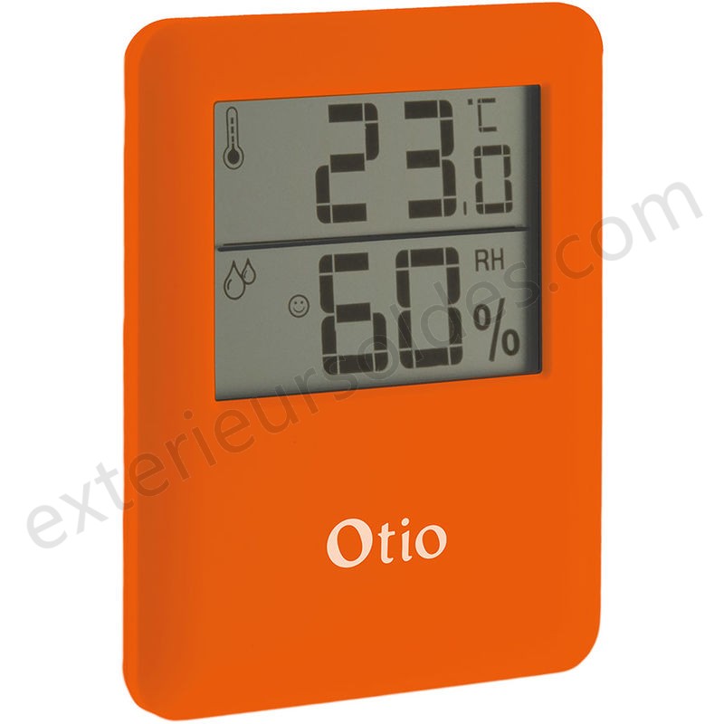 Thermomètre hygromètre magnétique orange - Otio déstockage - -0
