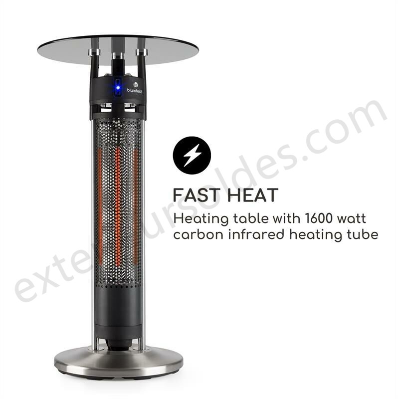 Blum Primal Heat 95 table haute élément chauffant IR au carbone 1600 W LED 95 cm déstockage - -4