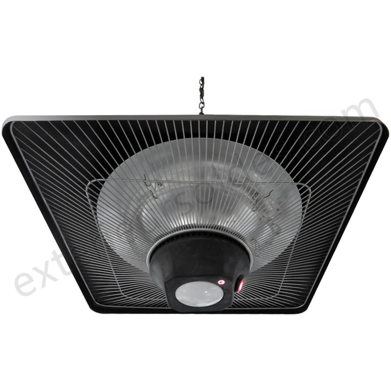 Suspension chauffante d'exterieur Noir type halogene avec lampe LED et telecommande - 2000W déstockage - -3
