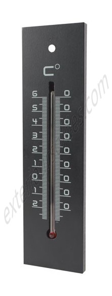 STIL - Thermomètre medium en bois L: 22cm - noir déstockage - -0