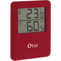 Thermomètre hygromètre magnétique rouge - Otio déstockage
